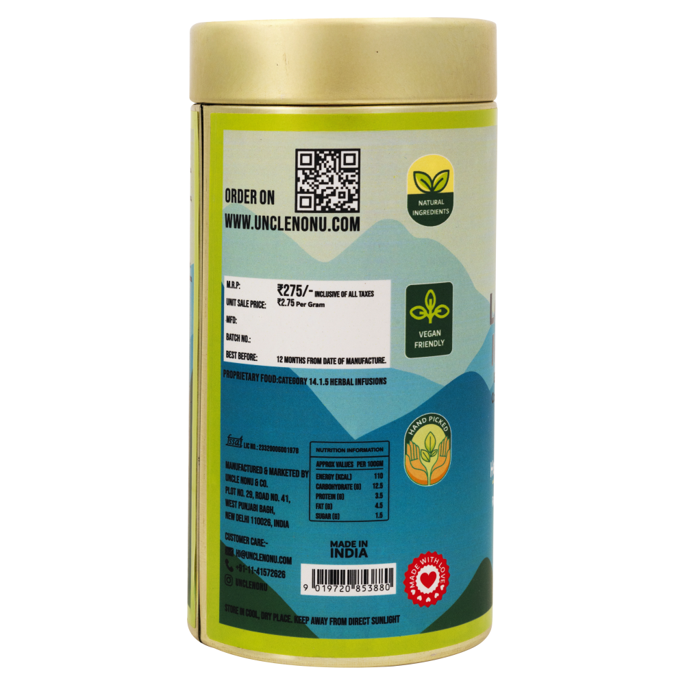 Uncle Nonu Lemon Grass-Mint Leaves Herbal Tea x Chai Masala | 100 Grams | 100% Natural Ingredients