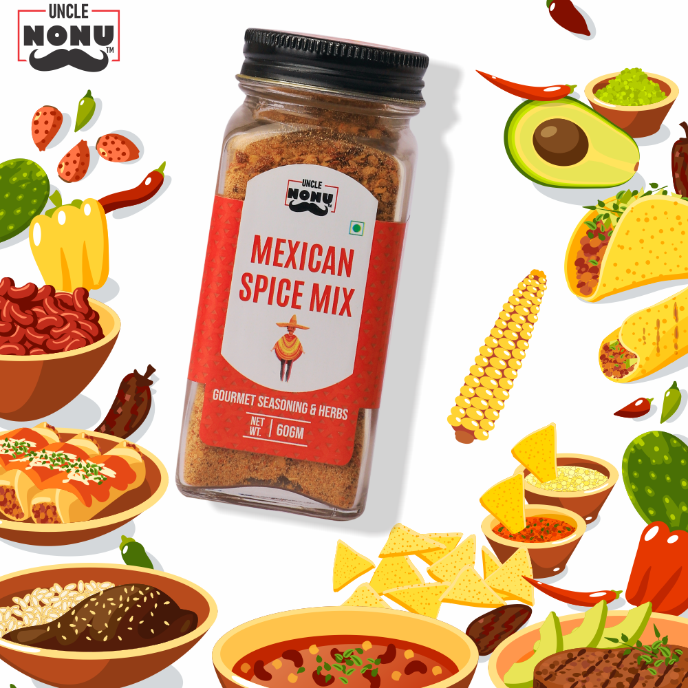 Mexican Spice Mix | Gourmet Seasoning | 60 GM (Glass Bottle)